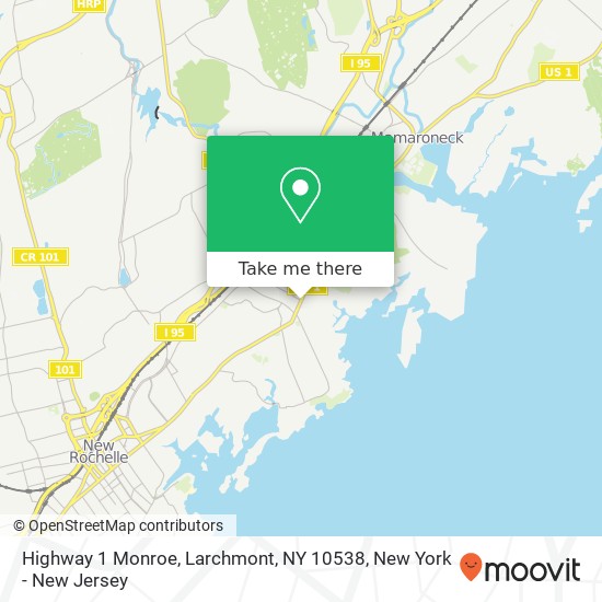 Mapa de Highway 1 Monroe, Larchmont, NY 10538
