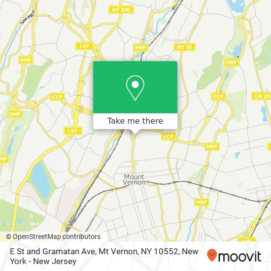 E St and Gramatan Ave, Mt Vernon, NY 10552 map