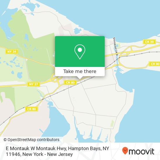 E Montauk W Montauk Hwy, Hampton Bays, NY 11946 map