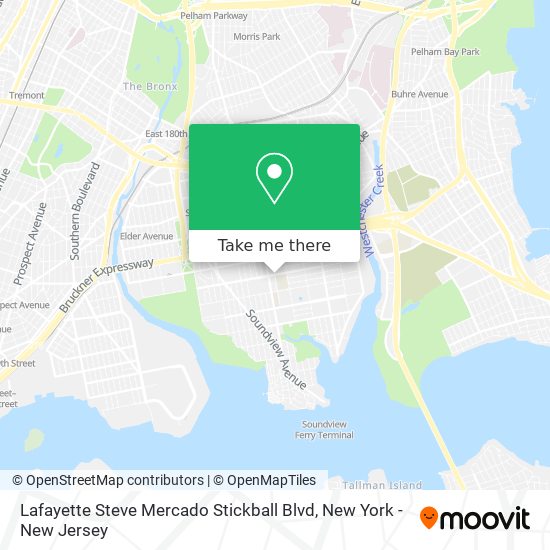 Mapa de Lafayette Steve Mercado Stickball Blvd