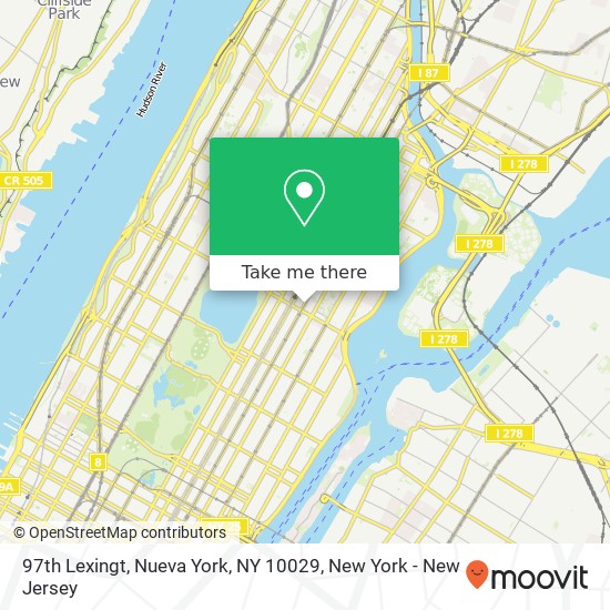 Mapa de 97th Lexingt, Nueva York, NY 10029