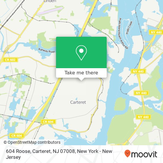 604 Roose, Carteret, NJ 07008 map