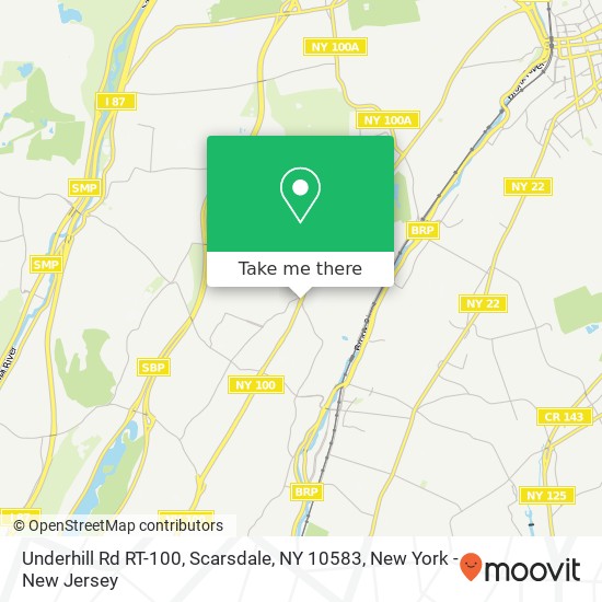 Mapa de Underhill Rd RT-100, Scarsdale, NY 10583