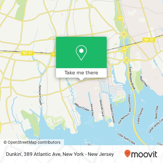 Dunkin', 389 Atlantic Ave map