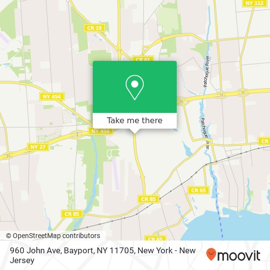 Mapa de 960 John Ave, Bayport, NY 11705