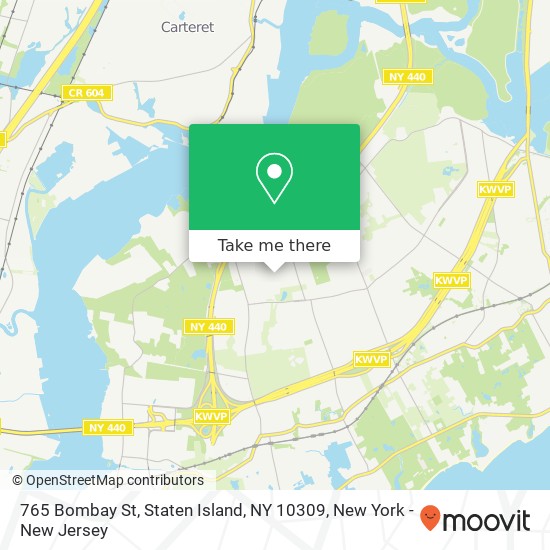 Mapa de 765 Bombay St, Staten Island, NY 10309