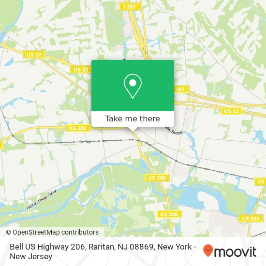 Mapa de Bell US Highway 206, Raritan, NJ 08869