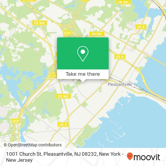 Mapa de 1001 Church St, Pleasantville, NJ 08232