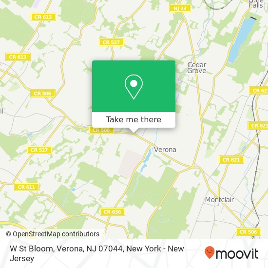 Mapa de W St Bloom, Verona, NJ 07044