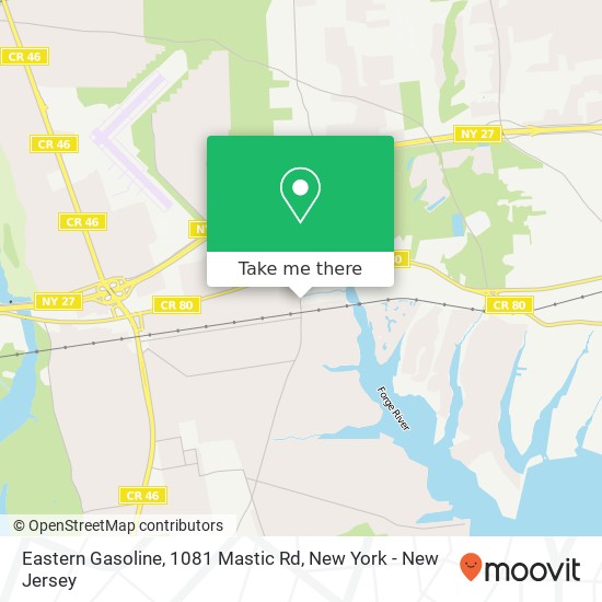 Eastern Gasoline, 1081 Mastic Rd map