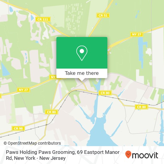 Mapa de Paws Holding Paws Grooming, 69 Eastport Manor Rd