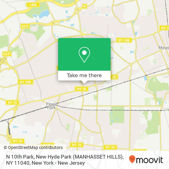 Mapa de N 10th Park, New Hyde Park (MANHASSET HILLS), NY 11040