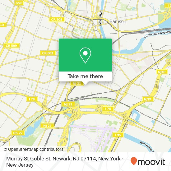 Mapa de Murray St Goble St, Newark, NJ 07114