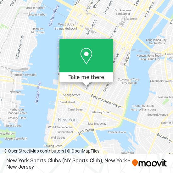 Mapa de New York Sports Clubs (NY Sports Club)