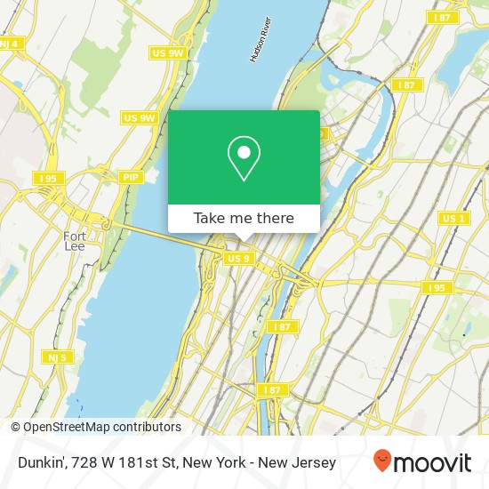 Mapa de Dunkin', 728 W 181st St