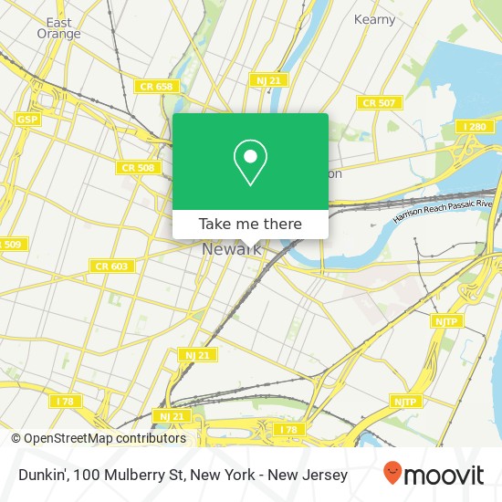 Dunkin', 100 Mulberry St map