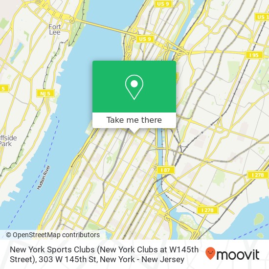 New York Sports Clubs (New York Clubs at W145th Street), 303 W 145th St map