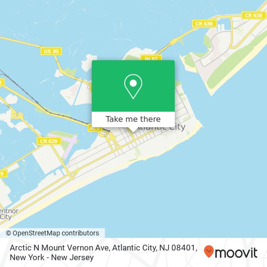 Mapa de Arctic N Mount Vernon Ave, Atlantic City, NJ 08401