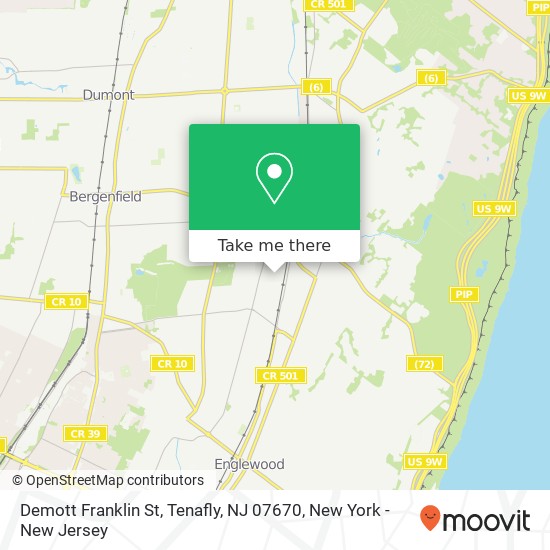 Demott Franklin St, Tenafly, NJ 07670 map