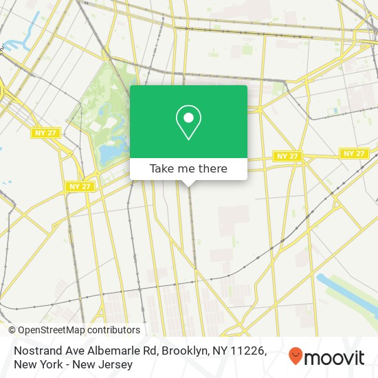 Mapa de Nostrand Ave Albemarle Rd, Brooklyn, NY 11226