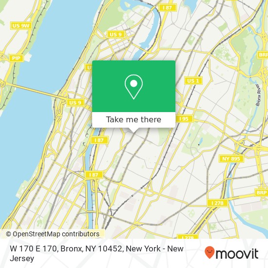 Mapa de W 170 E 170, Bronx, NY 10452