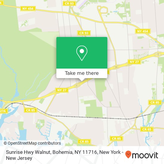 Mapa de Sunrise Hwy Walnut, Bohemia, NY 11716