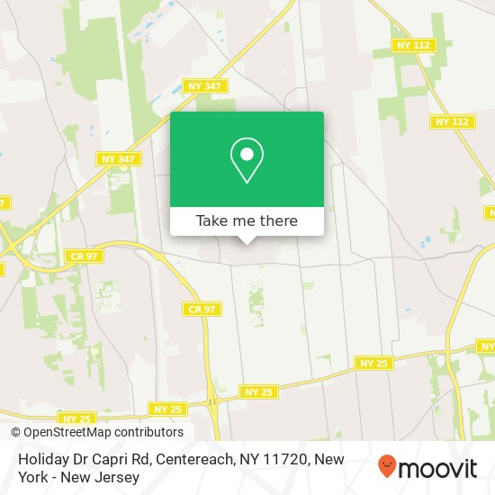 Mapa de Holiday Dr Capri Rd, Centereach, NY 11720