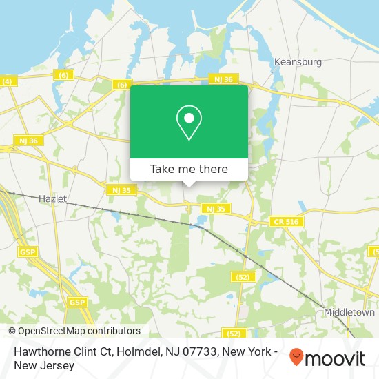 Mapa de Hawthorne Clint Ct, Holmdel, NJ 07733