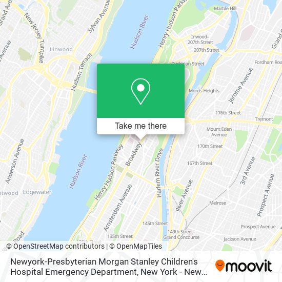 Newyork-Presbyterian Morgan Stanley Children's Hospital Emergency Department map