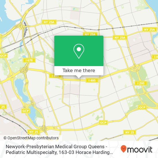 Newyork-Presbyterian Medical Group Queens - Pediatric Multispecialty, 163-03 Horace Harding Expy map