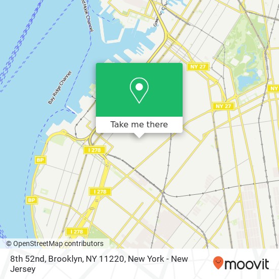 Mapa de 8th 52nd, Brooklyn, NY 11220