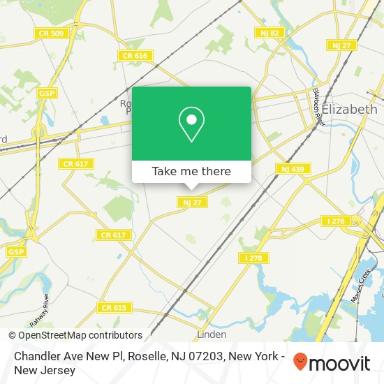 Chandler Ave New Pl, Roselle, NJ 07203 map