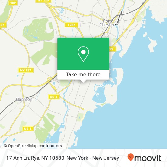 Mapa de 17 Ann Ln, Rye, NY 10580