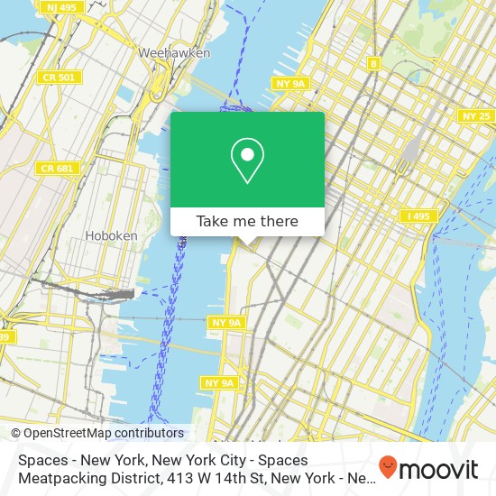 Mapa de Spaces - New York, New York City - Spaces Meatpacking District, 413 W 14th St