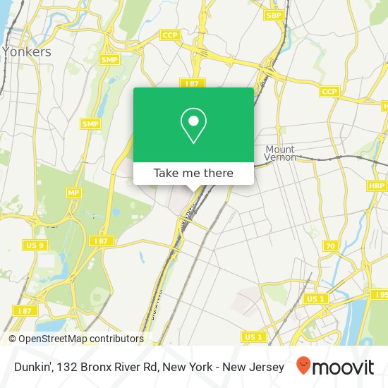Mapa de Dunkin', 132 Bronx River Rd