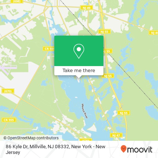 Mapa de 86 Kyle Dr, Millville, NJ 08332