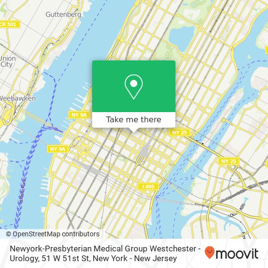 Mapa de Newyork-Presbyterian Medical Group Westchester - Urology, 51 W 51st St