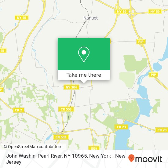 Mapa de John Washin, Pearl River, NY 10965