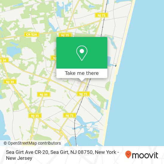 Mapa de Sea Girt Ave CR-20, Sea Girt, NJ 08750