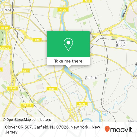 Mapa de Clover CR-507, Garfield, NJ 07026
