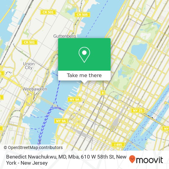 Mapa de Benedict Nwachukwu, MD, Mba, 610 W 58th St