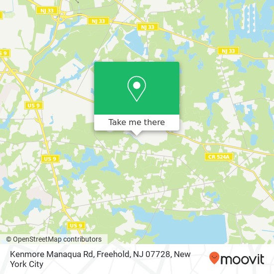 Mapa de Kenmore Manaqua Rd, Freehold, NJ 07728
