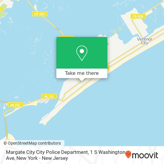 Mapa de Margate City City Police Department, 1 S Washington Ave