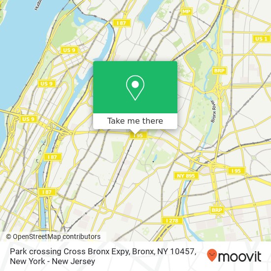 Park crossing Cross Bronx Expy, Bronx, NY 10457 map