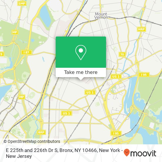 Mapa de E 225th and 226th Dr S, Bronx, NY 10466