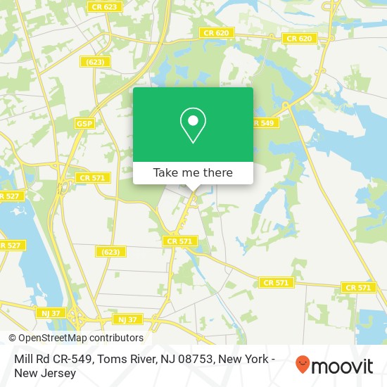 Mapa de Mill Rd CR-549, Toms River, NJ 08753