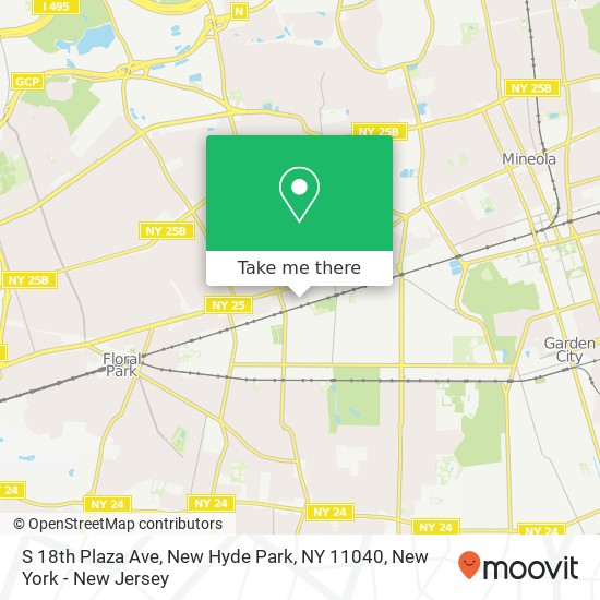 Mapa de S 18th Plaza Ave, New Hyde Park, NY 11040