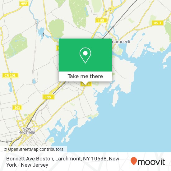 Mapa de Bonnett Ave Boston, Larchmont, NY 10538