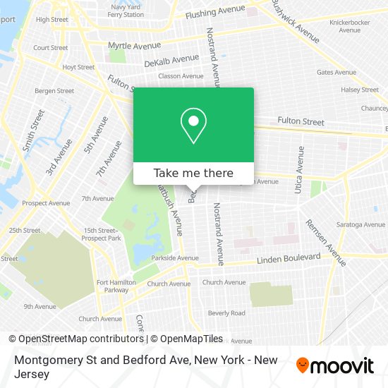 Montgomery St and Bedford Ave map