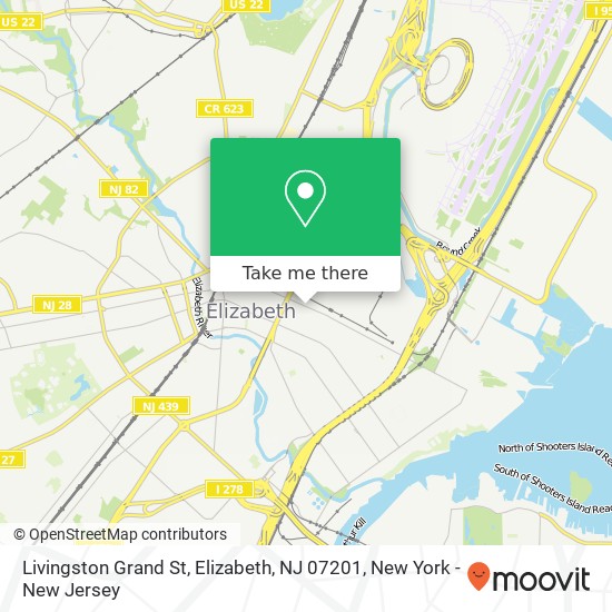 Mapa de Livingston Grand St, Elizabeth, NJ 07201